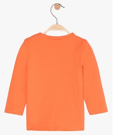 tee-shirt bebe garcon avec patchs et motifs orange tee-shirts manches longuesB579901_3