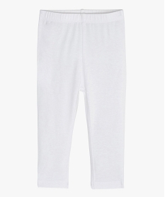 GEMO Legging long en coton stretch bébé fille blanc standard