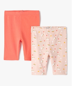 GEMO Legging bébé fille court en jersey (lot de 2) Multicolore