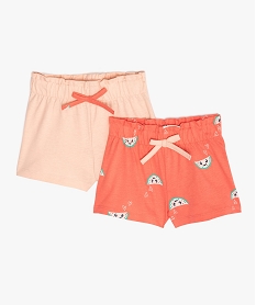 GEMO Short bébé fille en jersey de coton (lot de 2) Rose