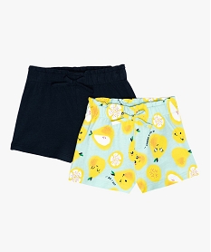 GEMO Short bébé fille en jersey de coton (lot de 2) Bleu