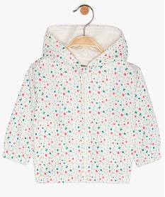 GEMO Sweat bébé fille zippé à capuche et à pois Multicolore