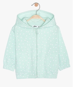 GEMO Sweat bébé fille zippé à capuche et à pois Multicolore