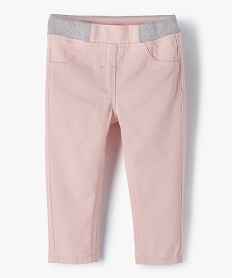 GEMO Jegging bébé fille à taille réglable et ceinture pailletée Rose