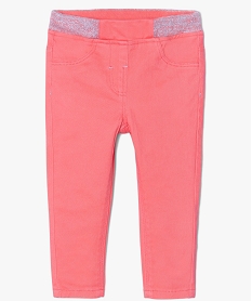 GEMO Jegging bébé fille à taille réglable et ceinture pailletée Rose