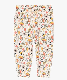 GEMO Pantalon bébé fille à motifs fleuris resserré aux chevilles Multicolore