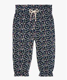 GEMO Pantalon bébé fille à motifs fleuris resserré aux chevilles Multicolore