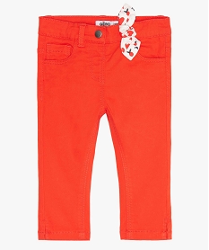 GEMO Pantalon bébé fille en coton stretch Rouge