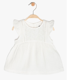 blouse bebe fille ample en double gaze de coton beigeB587501_1