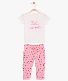 ensemble bebe fille 2 pieces jogger tee-shirt  - lulu castagnette beigeB588101_1