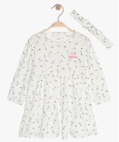 GEMO Ensemble bébé fille 2 pièces : robe + bandeau - Lulu Castagnette Multicolore