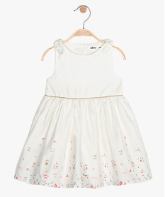 GEMO Robe bébé fille avec bretelles nouées et motifs fleuris Beige