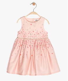 GEMO Robe bébé fille à motifs fleuris et liseré pailleté Rose