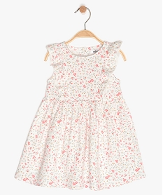 GEMO Robe bébé fille à fleurs et manches volantées Multicolore