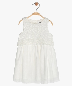 GEMO Robe bébé fille avec buste en guipure Beige