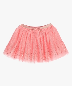 jupe bebe fille forme patineuse en tulle a sequins rose jupesB590401_1