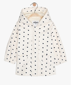 GEMO Parka bébé fille déperlante à motif cœurs Beige