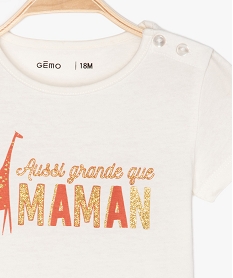 tee-shirt bebe fille a manches courtes imprime beigeB592301_2