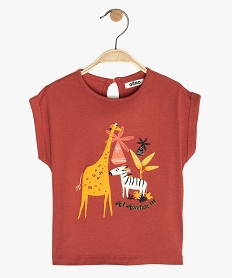 GEMO Tee-shirt bébé fille coupe loose à motif en relief Rouge