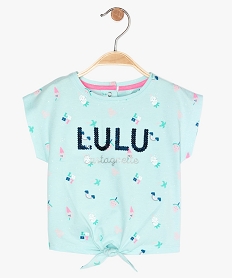 tee-shirt bebe fille noue devant - lulucastagnette multicolore tee-shirts manches courtesB592901_1