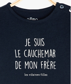tee-shirt bebe fille a message humoristique - gemo x les vilaines filles bleuB593601_2