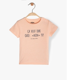 tee-shirt bebe fille a message humoristique - gemo x les vilaines filles roseB593701_1