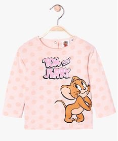 GEMO Tee-shirt bébé fille à manches longues - Tom & Jerry Rose