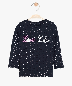 GEMO Tee-shirt bébé fille côtelé à manches longues - Lulu Castagnette Multicolore