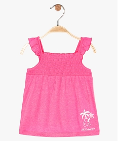 debardeur bebe fille a smocks et volants - lulucastagnette roseB595701_1