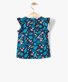 tee-shirt bebe fille motif tropical a manches volantees multicoloreB596101_3