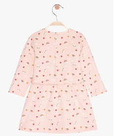 robe bebe fille matiere sweat a manches longues roseB596301_3