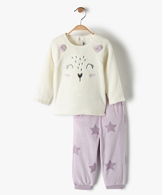 pyjama bebe en velours et maille peluche douillette blanc pyjamas 2 piecesB598401_1