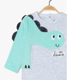 GEMO Pyjama bébé garçon en velours à manches fantaisie Bleu