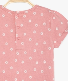 pyjashort bebe fille a imprime petite fleur 100 coton bio multicolore pyjamas 2 piecesB599201_2