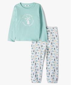 pyjama bebe garcon deux pieces a motifs exotiques vert pyjamas 2 piecesB599401_1