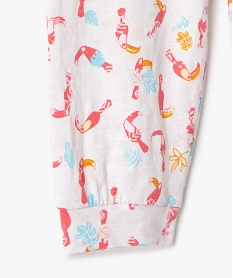 pyjama bebe fille deux pieces a motifs oiseaux exotiques roseB599501_2