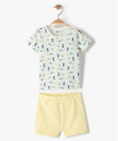 pyjashort bebe garcon deux pieces a motifs exotiques jaune pyjamas 2 piecesB599601_1