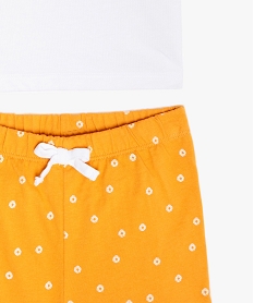 pyjashort bebe fille 2 pieces motif fleur orangeB600001_2