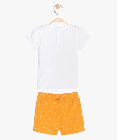 pyjashort bebe fille 2 pieces motif fleur orange pyjamas 2 piecesB600001_4