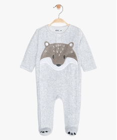 GEMO Pyjama bébé en velours motif renard Gris