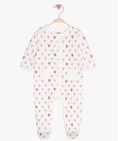 GEMO Pyjama bébé fille en jersey intérieur doux motif cœurs Beige
