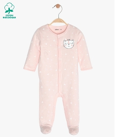 GEMO Pyjama bébé fille imprimé avec motif chat sur poitrine Rose