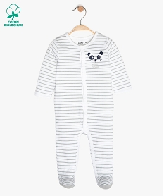 GEMO Pyjama bébé garçon à rayures avec motif panda Multicolore