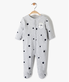 GEMO Pyjama bébé garçon à motifs étoiles 100% coton biologique Gris