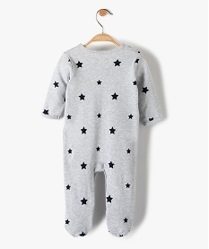 pyjama bebe garcon a motifs etoiles 100 coton biologique gris pyjamas ouverture devantB601301_4