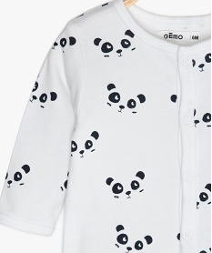 pyjama bebe en jersey motif pandas blanc pyjamas ouverture devantB601401_2