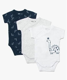 body bebe garcon avec motifs dinosaures (lot de 3) multicoloreB604001_1