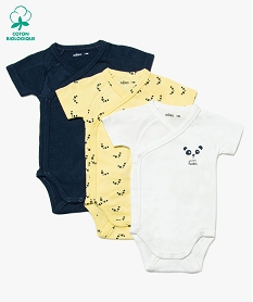 GEMO Body bébé garçon avec motifs pandas (lot de 3) Multicolore