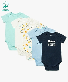 GEMO Body bébé garçon à manches courtes (lot de 5) Multicolore