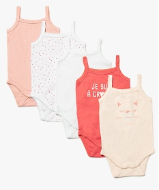 GEMO Body bébé fille à bretelles (lot de 5) Multicolore